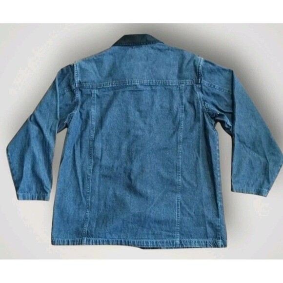 Harley Davidson Womens Denim Embroidered Shacket Snap Up Size L - Picture 7 of 7